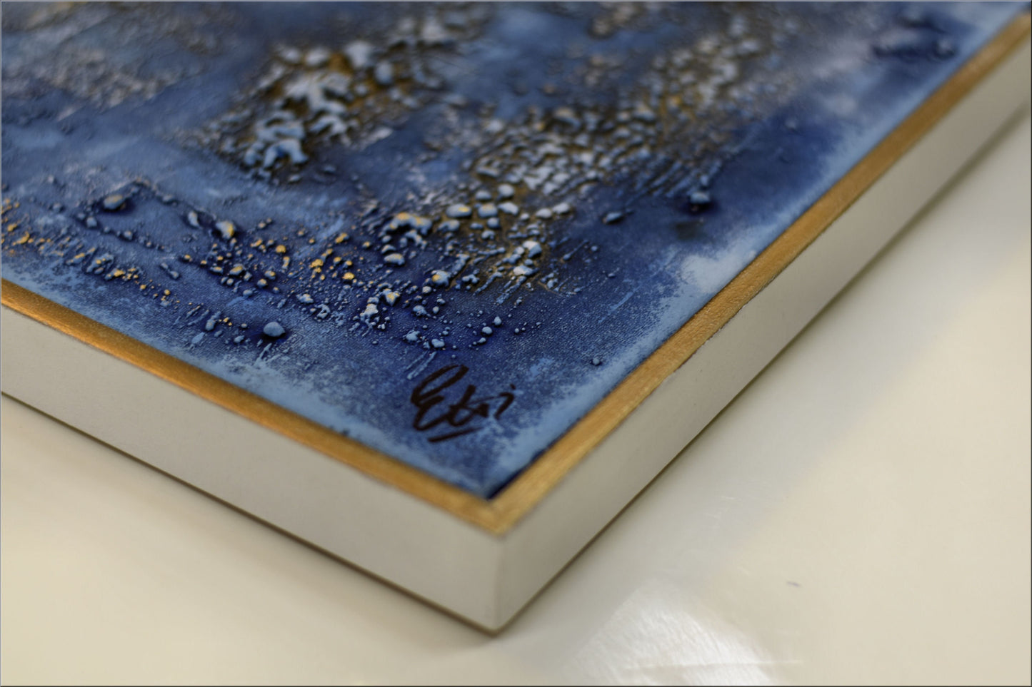 Blue Fantasies – Abstract Triptych Painting | 120 × 120 cm | Edelgard Schroer