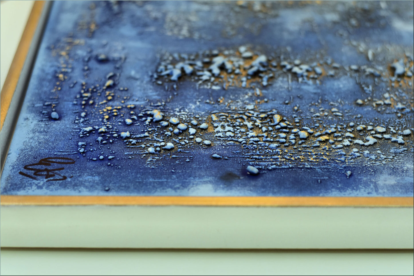 Blue Fantasies – Abstract Triptych Painting | 120 × 120 cm | Edelgard Schroer
