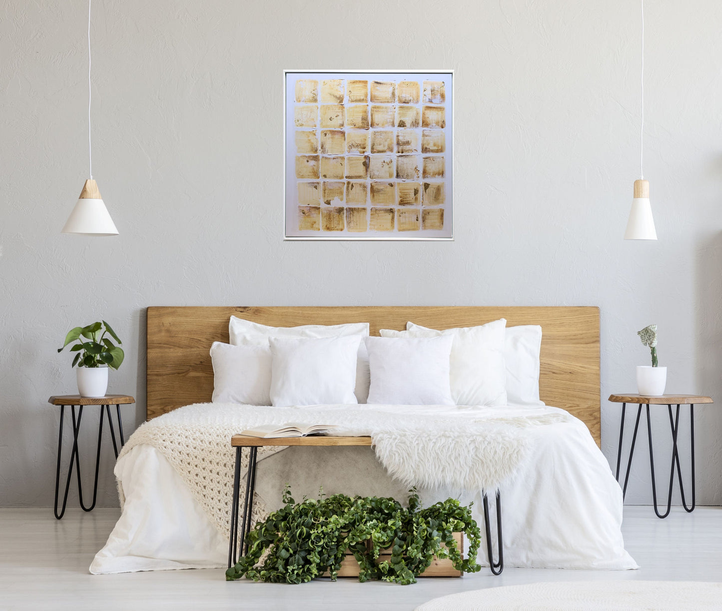 abstract painting on canvas, hand-painted art white gold, stretched canvas art, modern home decor, ideal gift idea, decorative art, modern art in frame, home interior