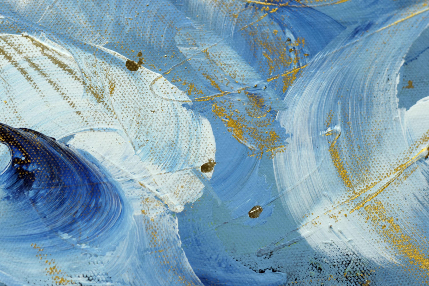 Tidal Whispers – Set of 3 Abstract Paintings 30x30cm – Blue Gold Modern Art – Textured Acrylic Canvas – Triptych Wall Decor