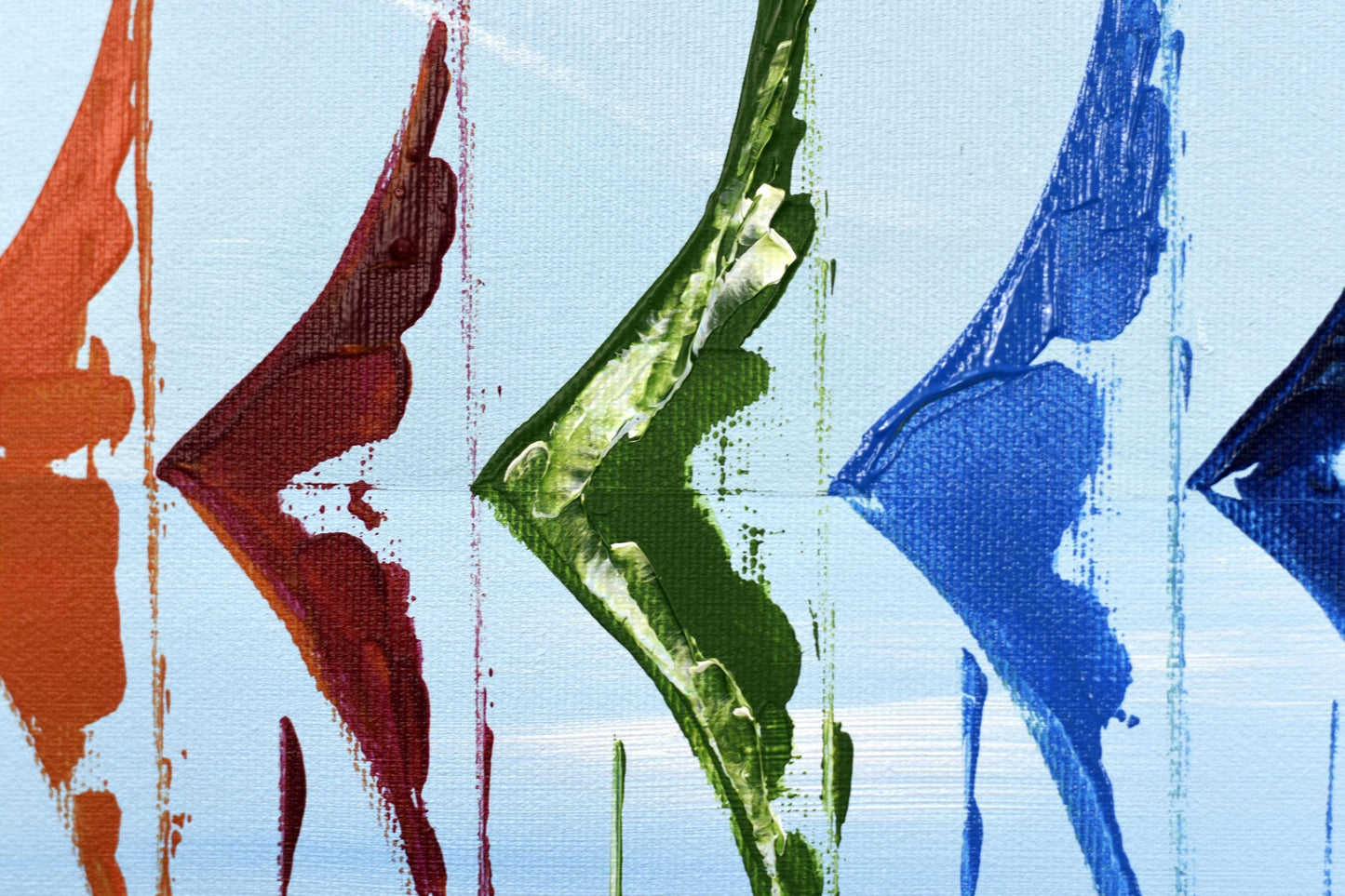 Sailing Symphony – Abstract Sailboats Painting | 120 × 50 cm | Edelgard Schroer