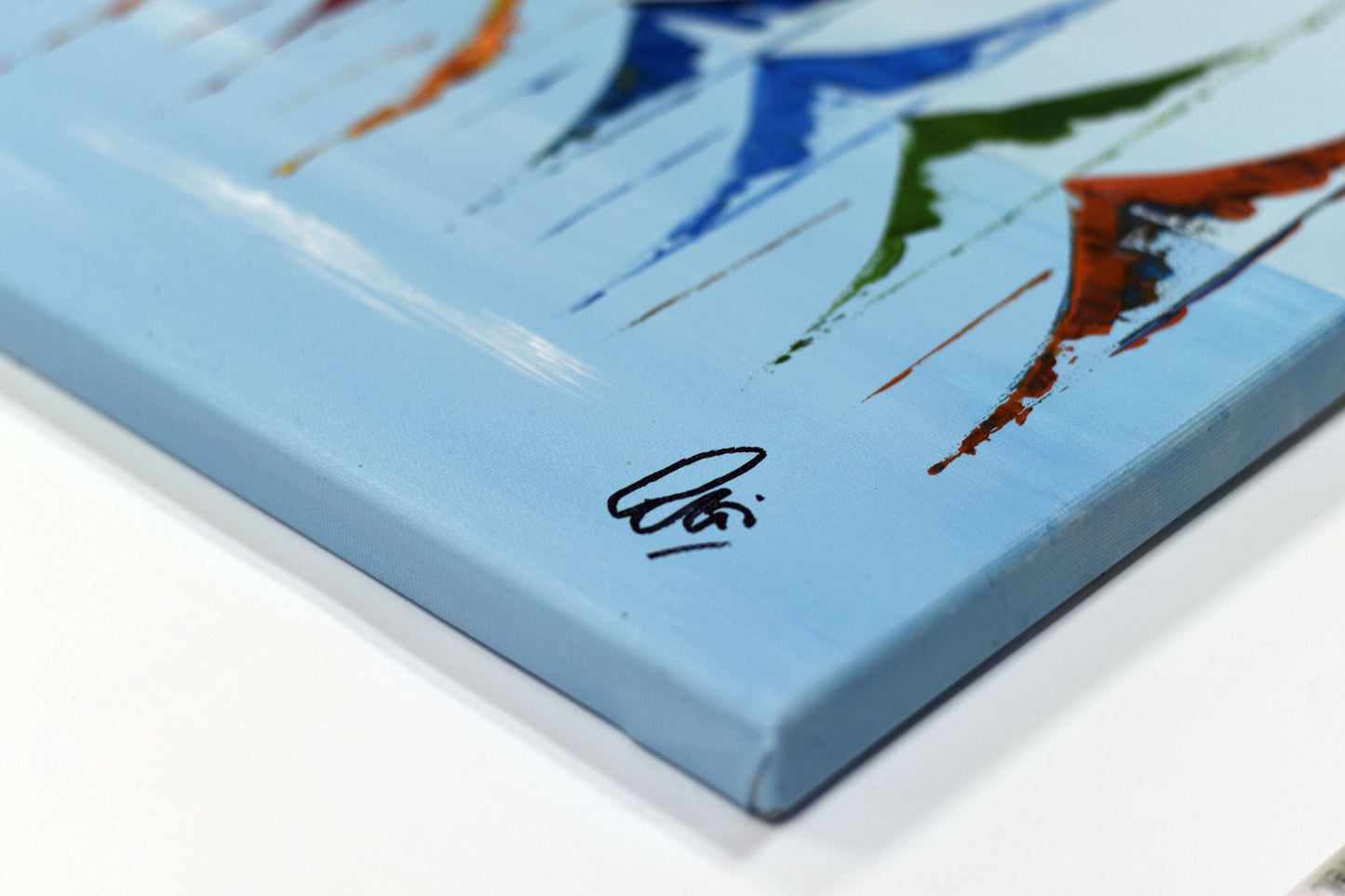 Sailing Symphony – Abstract Sailboats Painting | 120 × 50 cm | Edelgard Schroer