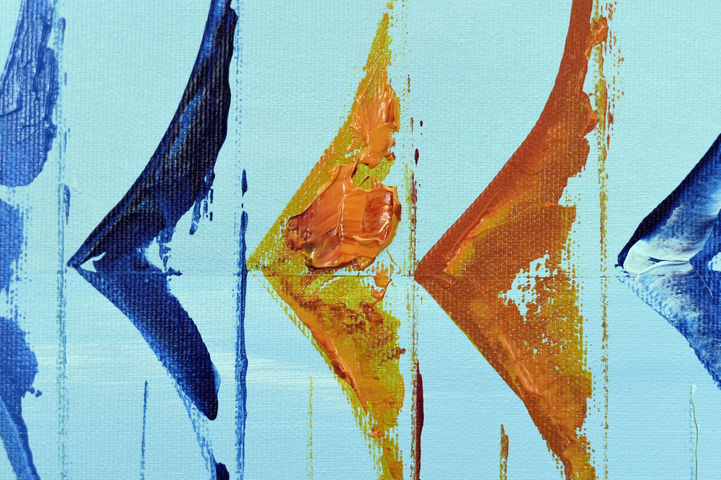 Sailing Symphony – Abstract Sailboats Painting | 120 × 50 cm | Edelgard Schroer
