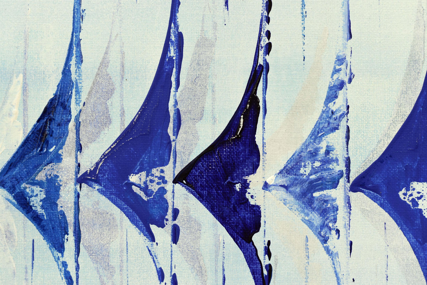 Ocean Harmony – Abstract Sailboats Acrylic Painting | 123 × 43 cm | Edelgard Schroer