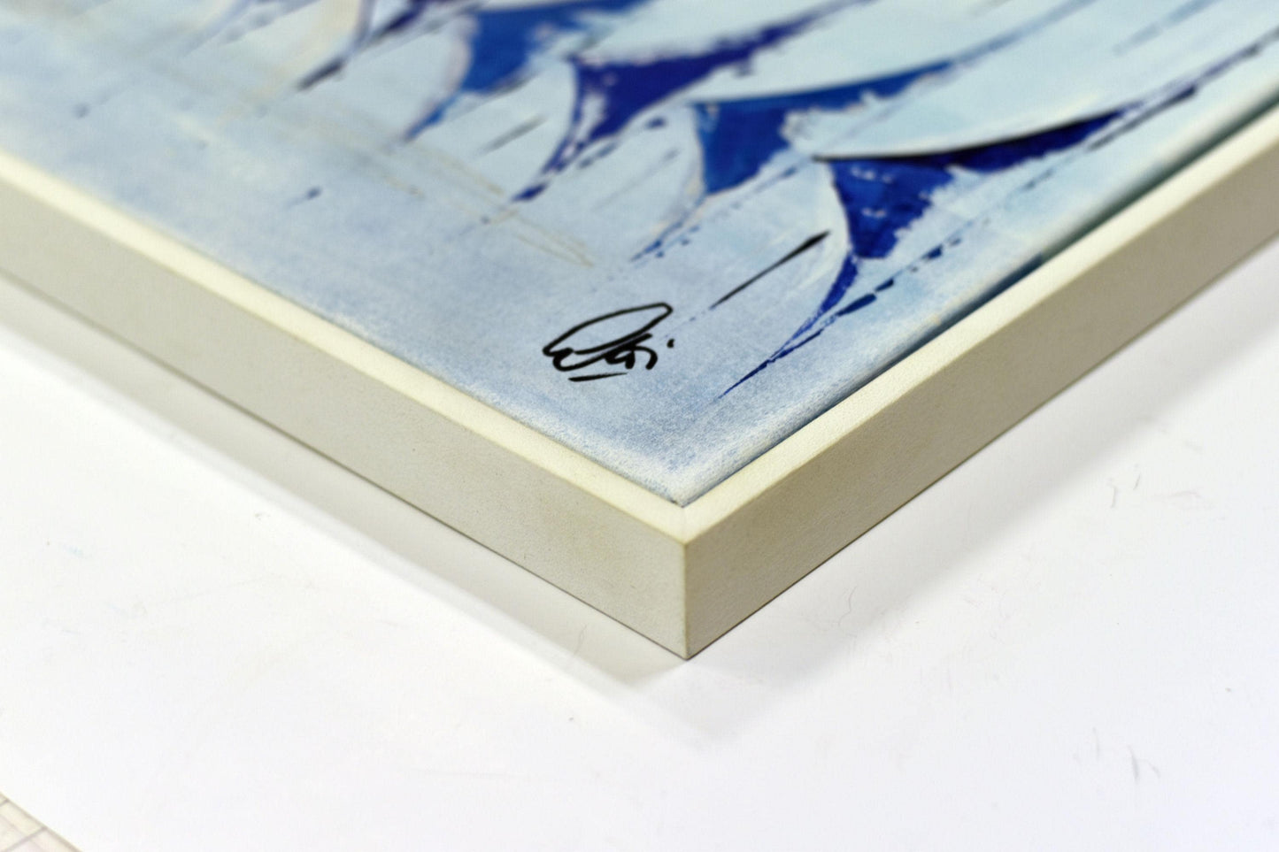 Ocean Harmony – Abstract Sailboats Acrylic Painting | 123 × 43 cm | Edelgard Schroer