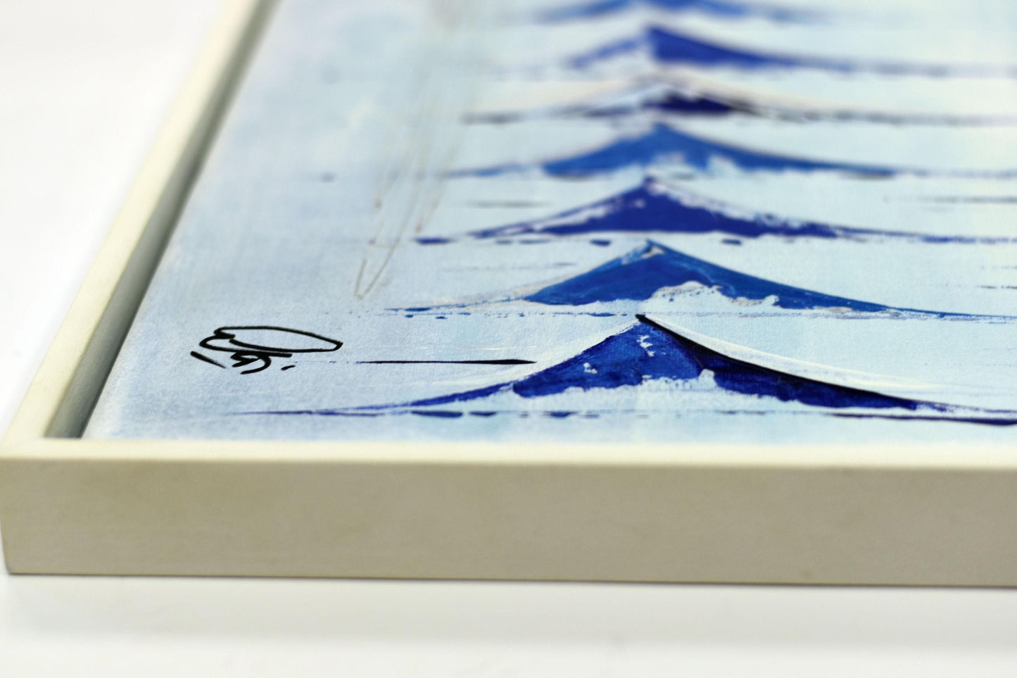 Ocean Harmony – Abstract Sailboats Acrylic Painting | 123 × 43 cm | Edelgard Schroer