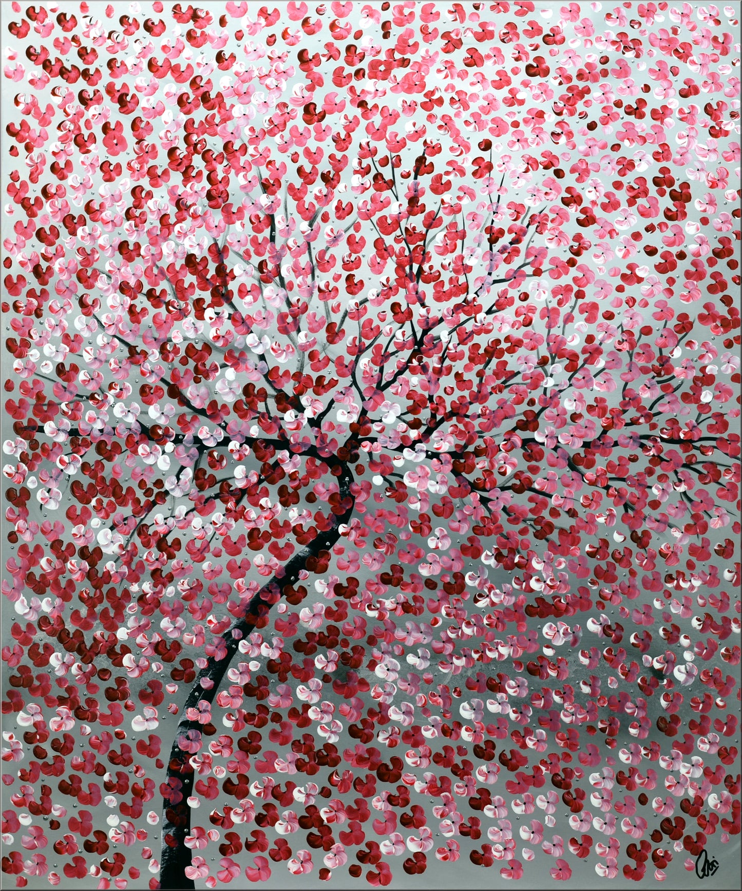 Kirschbaum – Cherry Blossom Acrylic Painting | 100 x 120 cm | Edelgard Schroer