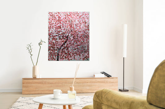 Kirschbaum – Cherry Blossom Acrylic Painting | 100 x 120 cm | Edelgard Schroer