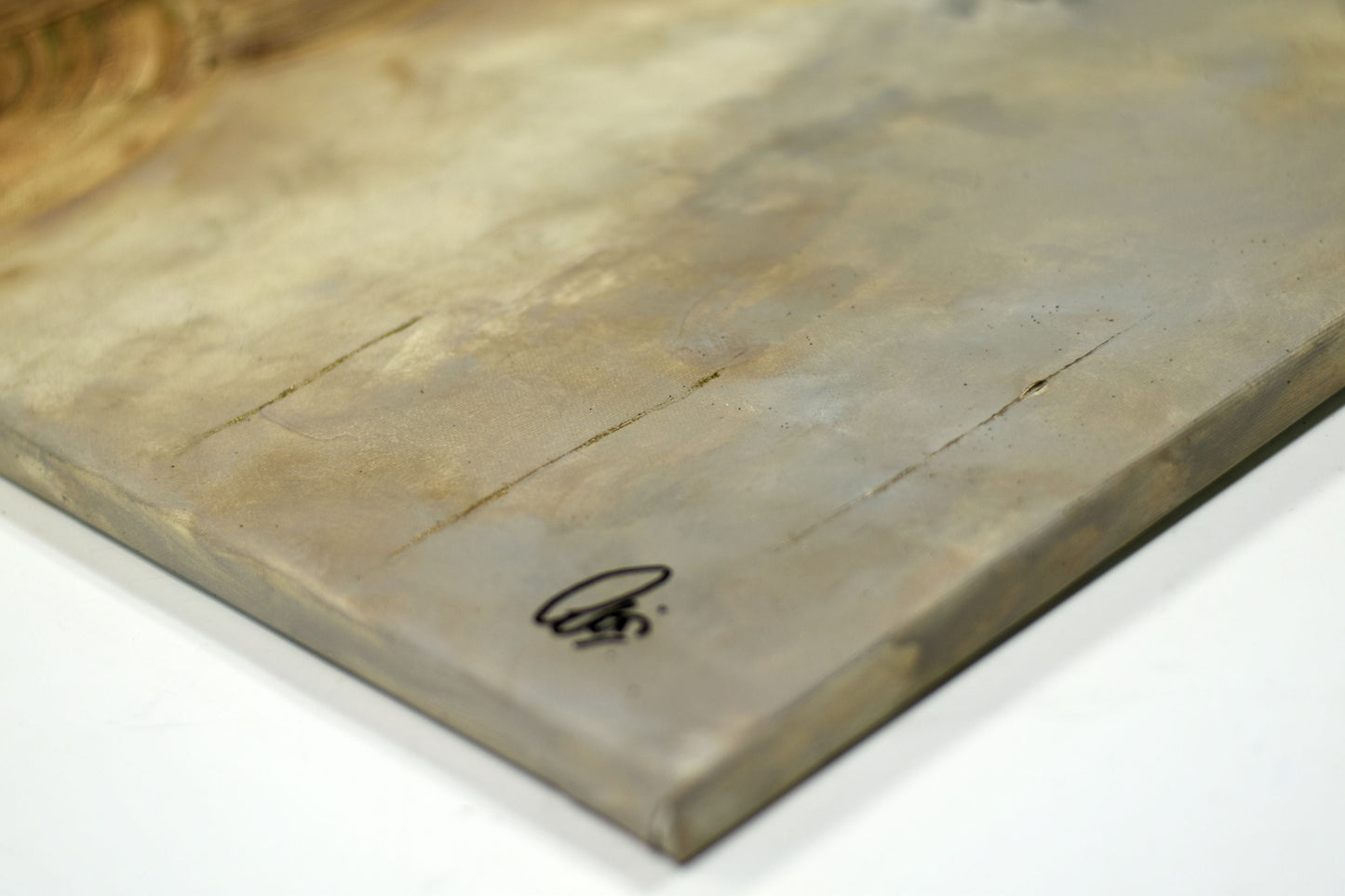 Golden Echoes – Abstract Textured Painting | 138 × 48 cm | Edelgard Schroer
