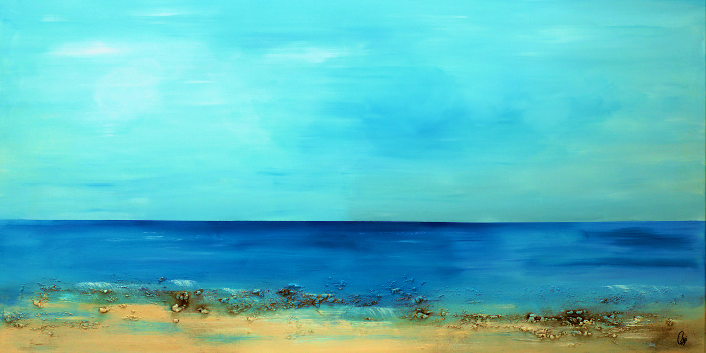 Endless Horizon – Abstract Seascape Painting | 180× 90 cm | Edelgard Schroer