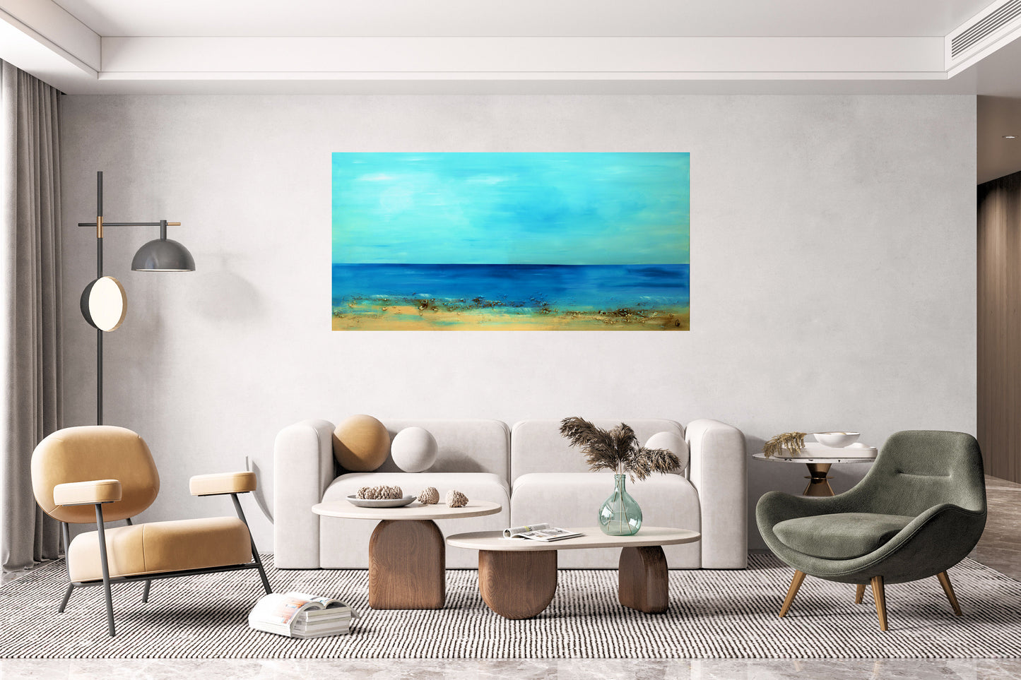 Endless Horizon – Abstract Seascape Painting | 180× 90 cm | Edelgard Schroer