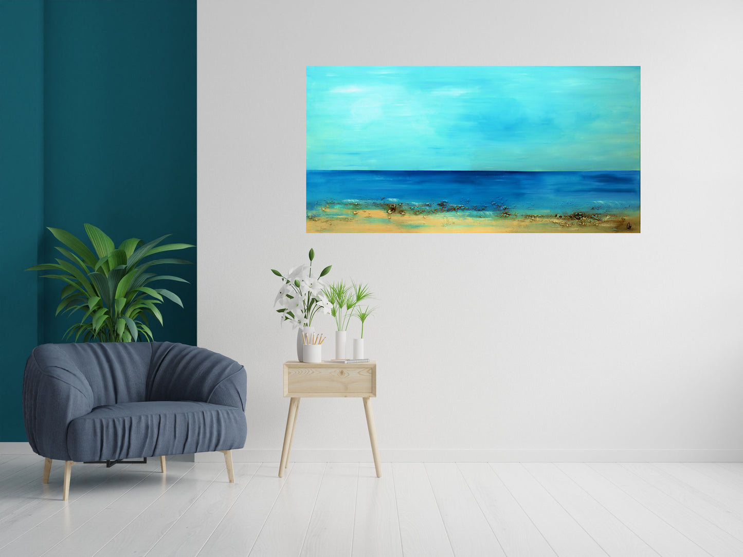 Endless Horizon – Abstract Seascape Painting | 180× 90 cm | Edelgard Schroer