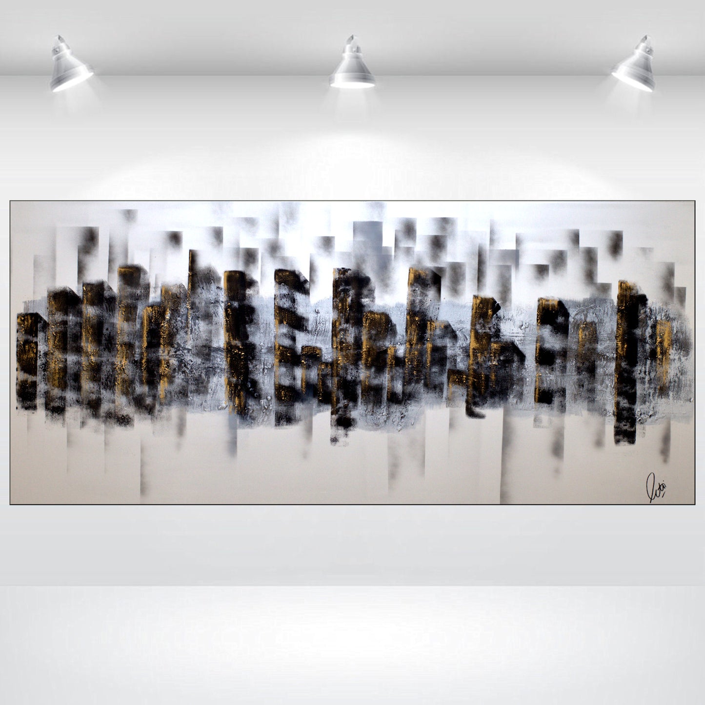 Urban Reflections – Large Abstract Cityscape by Edelgard Schroer | 180x80 cm