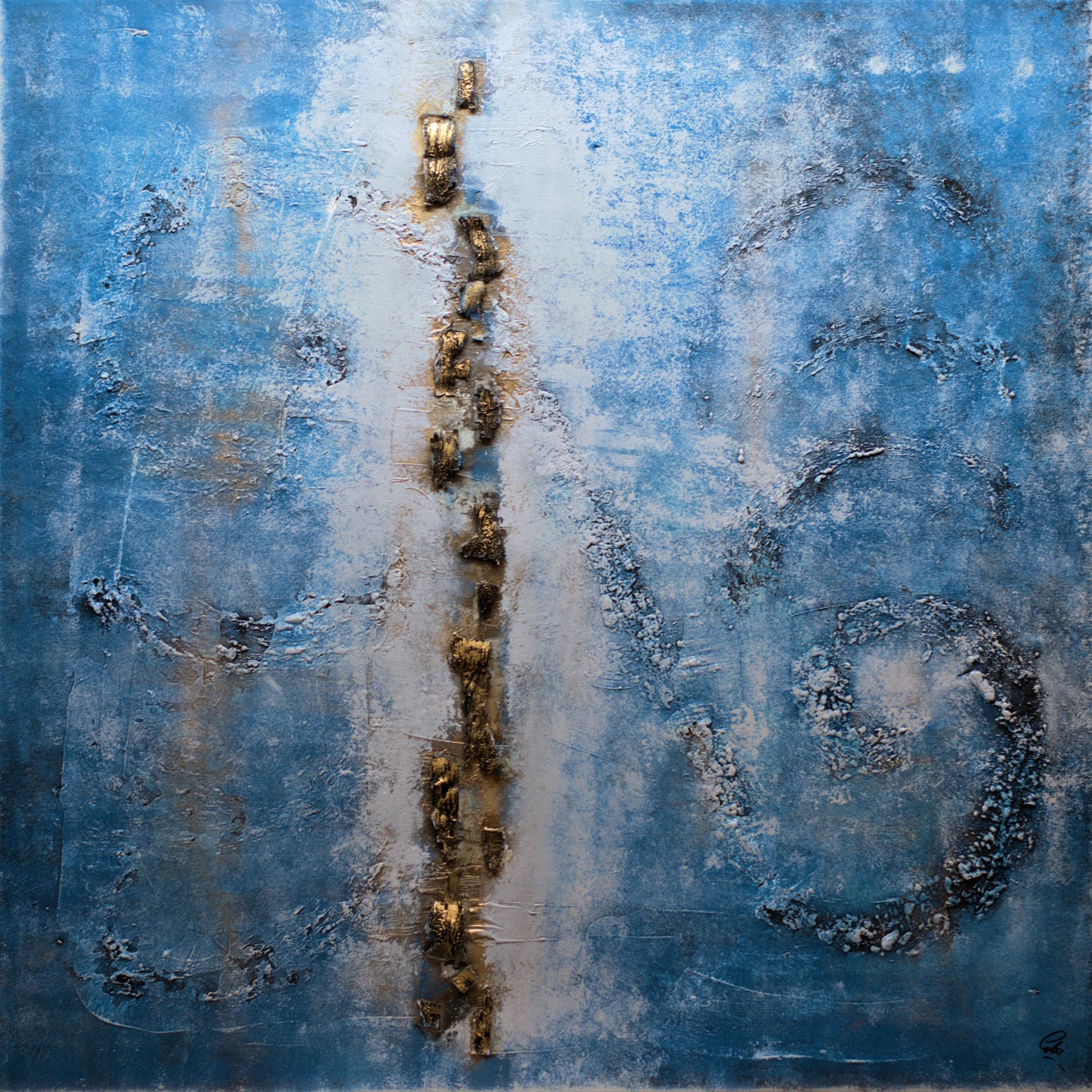 Monument – Abstract Textured Painting | 120 × 120 cm | Edelgard Schroer