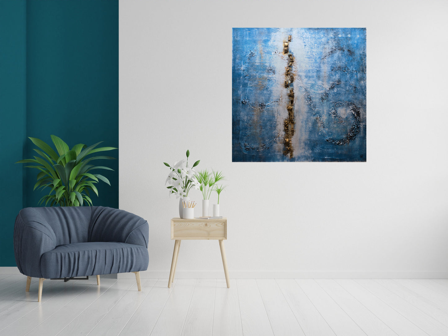Monument – Abstract Textured Painting | 120 × 120 cm | Edelgard Schroer