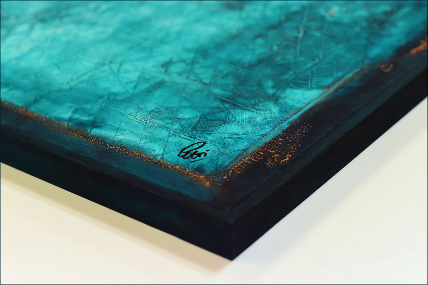Blue Monochrome – Abstract Textured Acrylic Painting | 83 x 83 cm | Edelgard Schroer