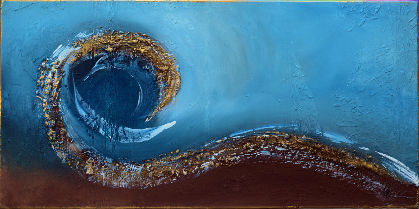 Flow of Time – Abstract Spiral Painting | 103×53 cm | Edelgard Schroer
