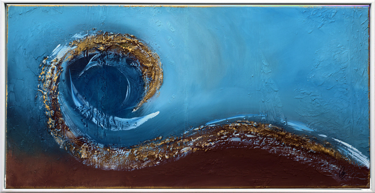 Flow of Time – Abstract Spiral Painting | 103×53 cm | Edelgard Schroer