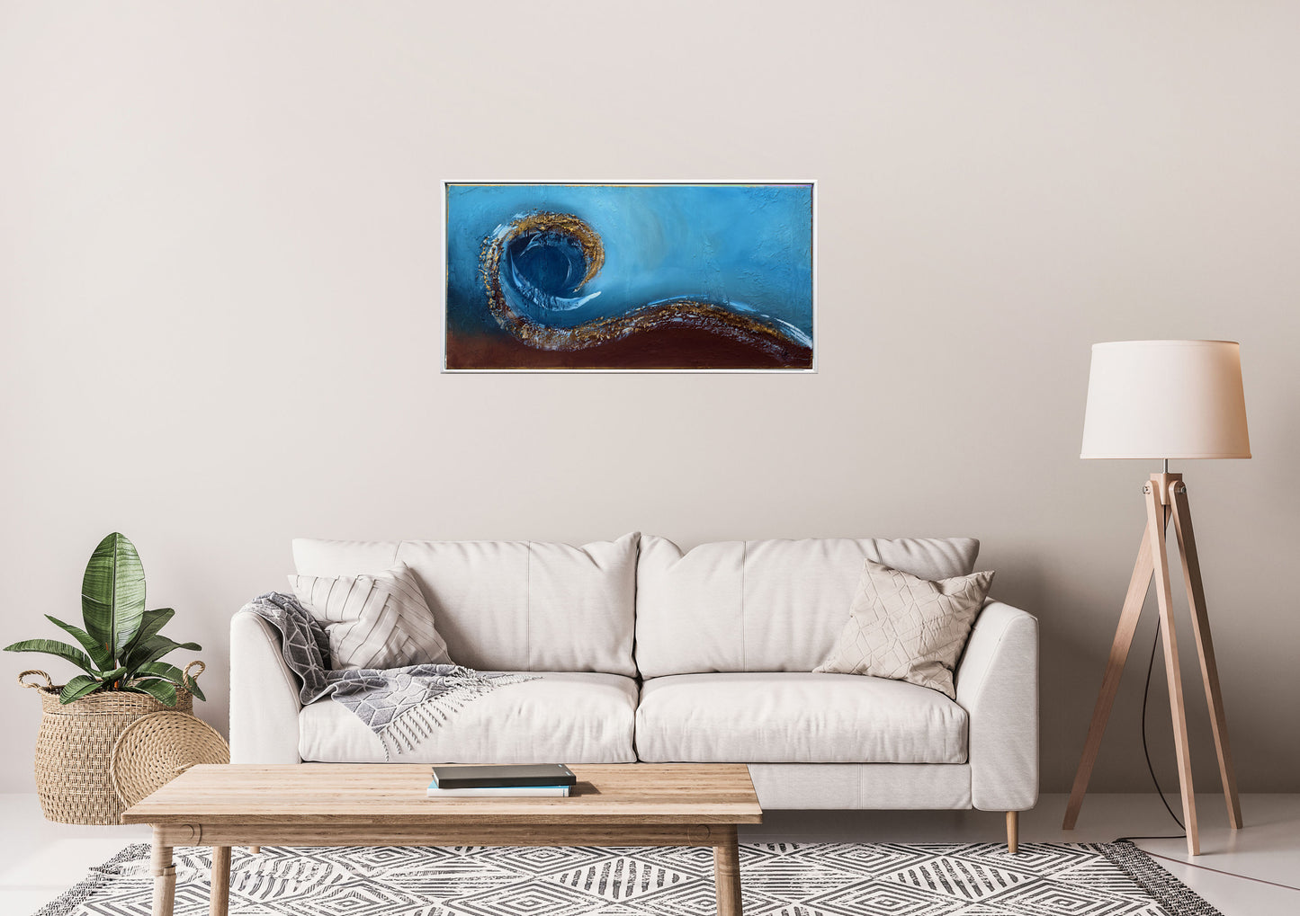 Flow of Time – Abstract Spiral Painting | 103×53 cm | Edelgard Schroer