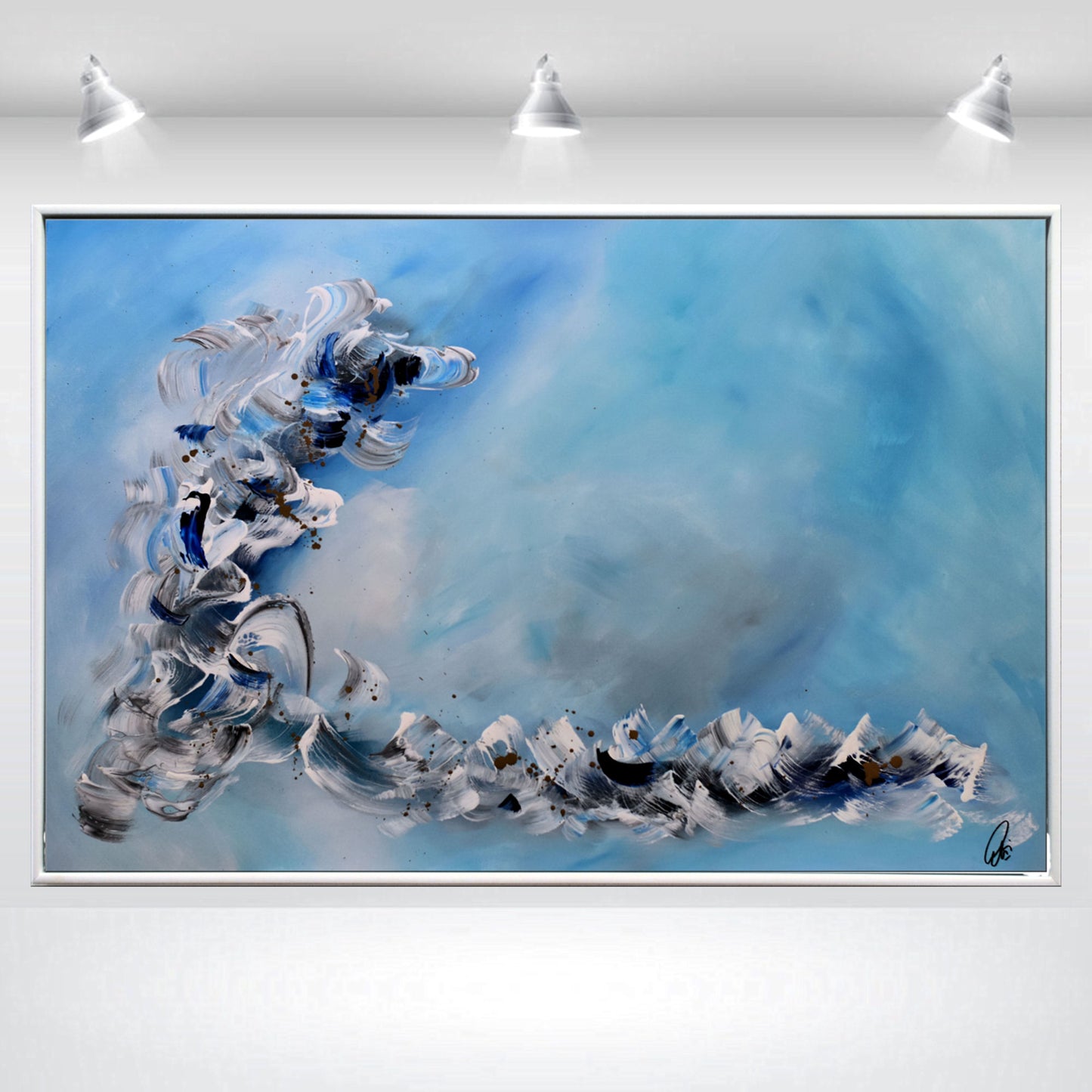 White Wings – Abstract Sea Painting | 115×75 cm | Edelgard Schroer