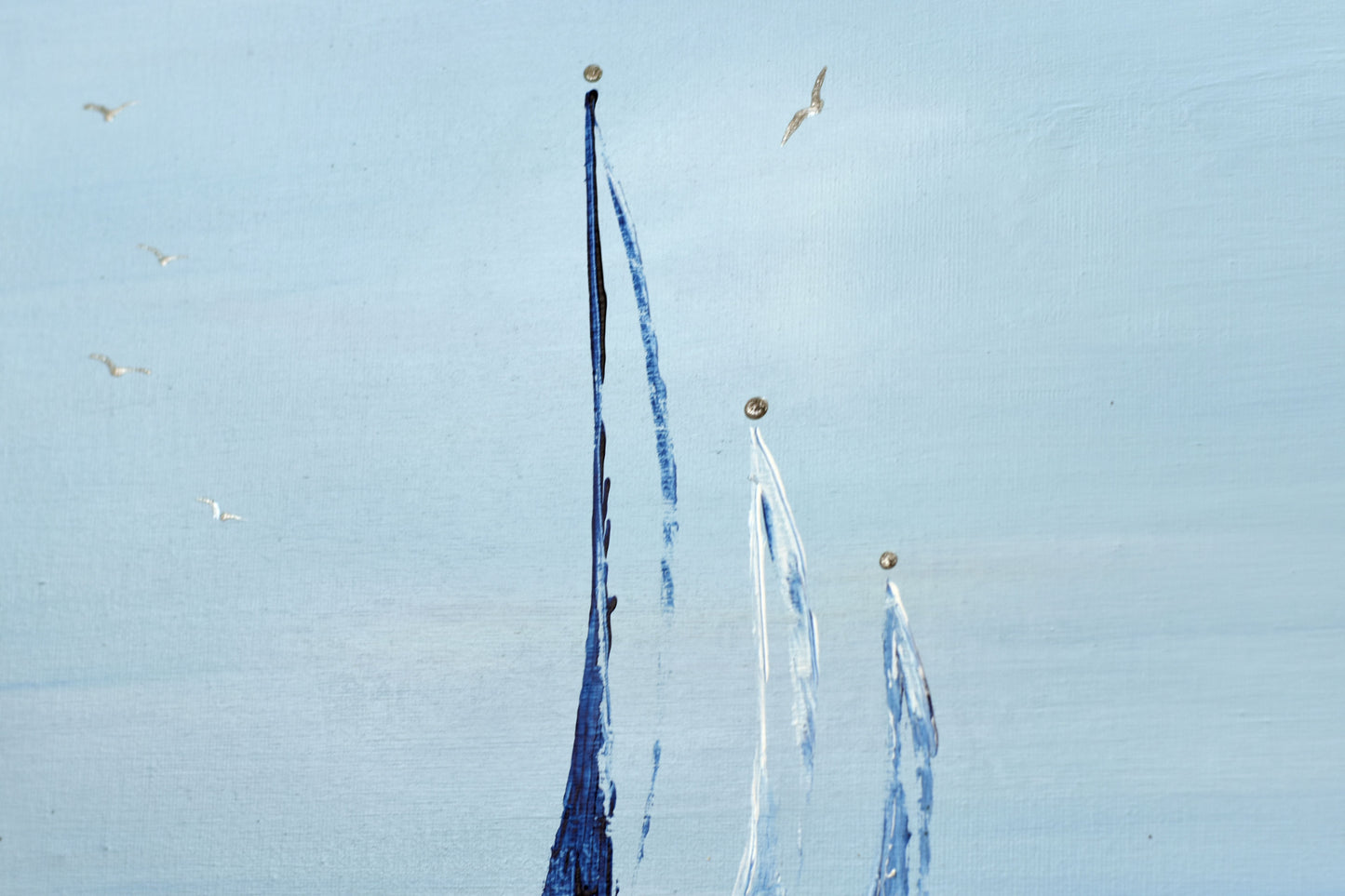 Sailing Silence – Abstract Coastal Painting | 123 × 43 cm | Edelgard Schroer