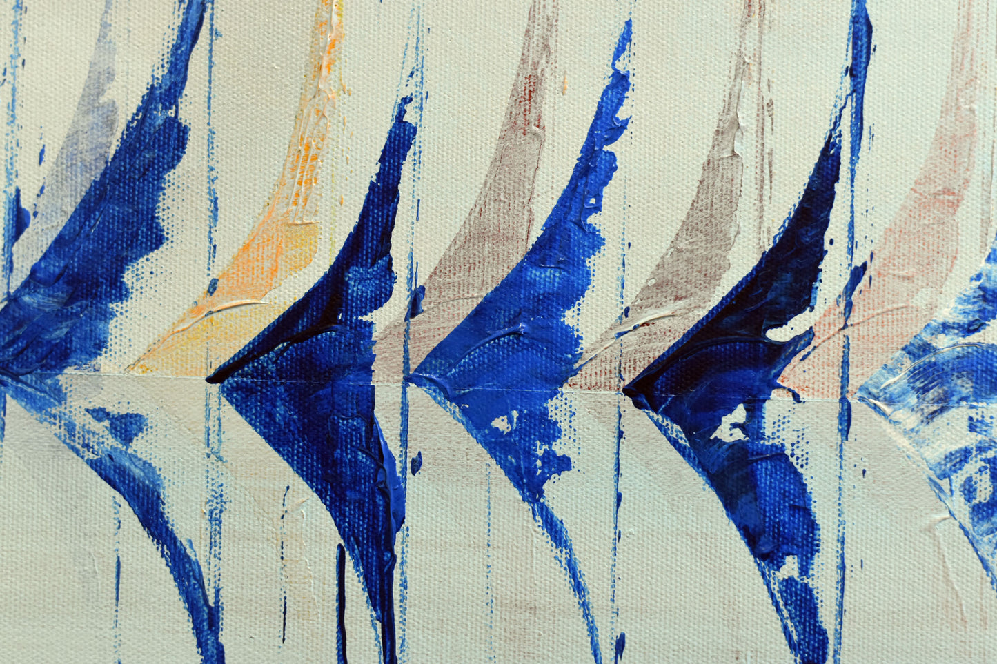 Sailing Rhythm – Abstract Sailboat Painting | 130 × 50 cm | Edelgard Schroer
