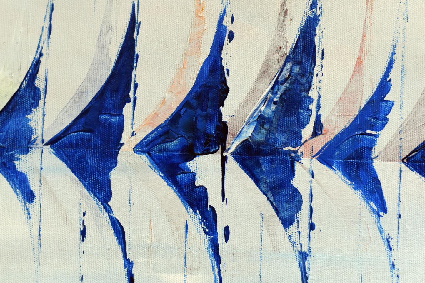 Sailing Rhythm – Abstract Sailboat Painting | 130 × 50 cm | Edelgard Schroer