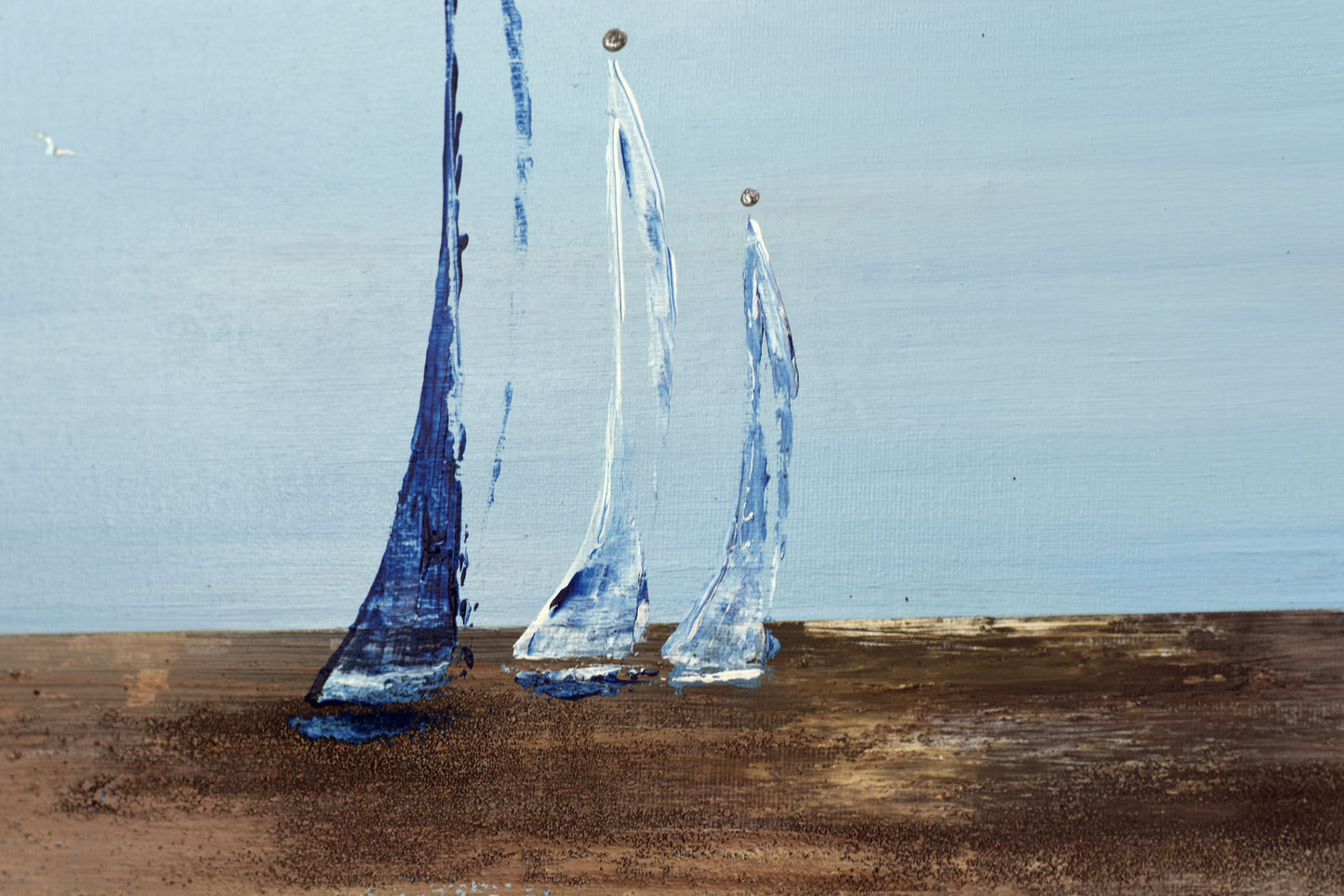 Sailing Silence – Abstract Coastal Painting | 123 × 43 cm | Edelgard Schroer