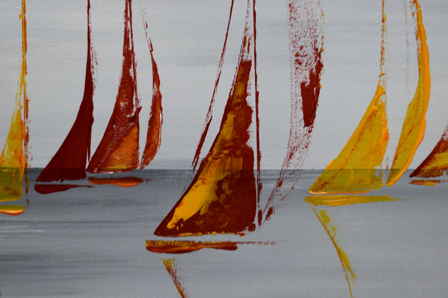 Last Days of Summer – Framed Abstract Seascape Painting | 121 x 41 cm | Edelgard Schroer