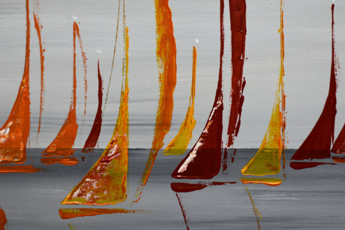 Last Days of Summer – Framed Abstract Seascape Painting | 121 x 41 cm | Edelgard Schroer