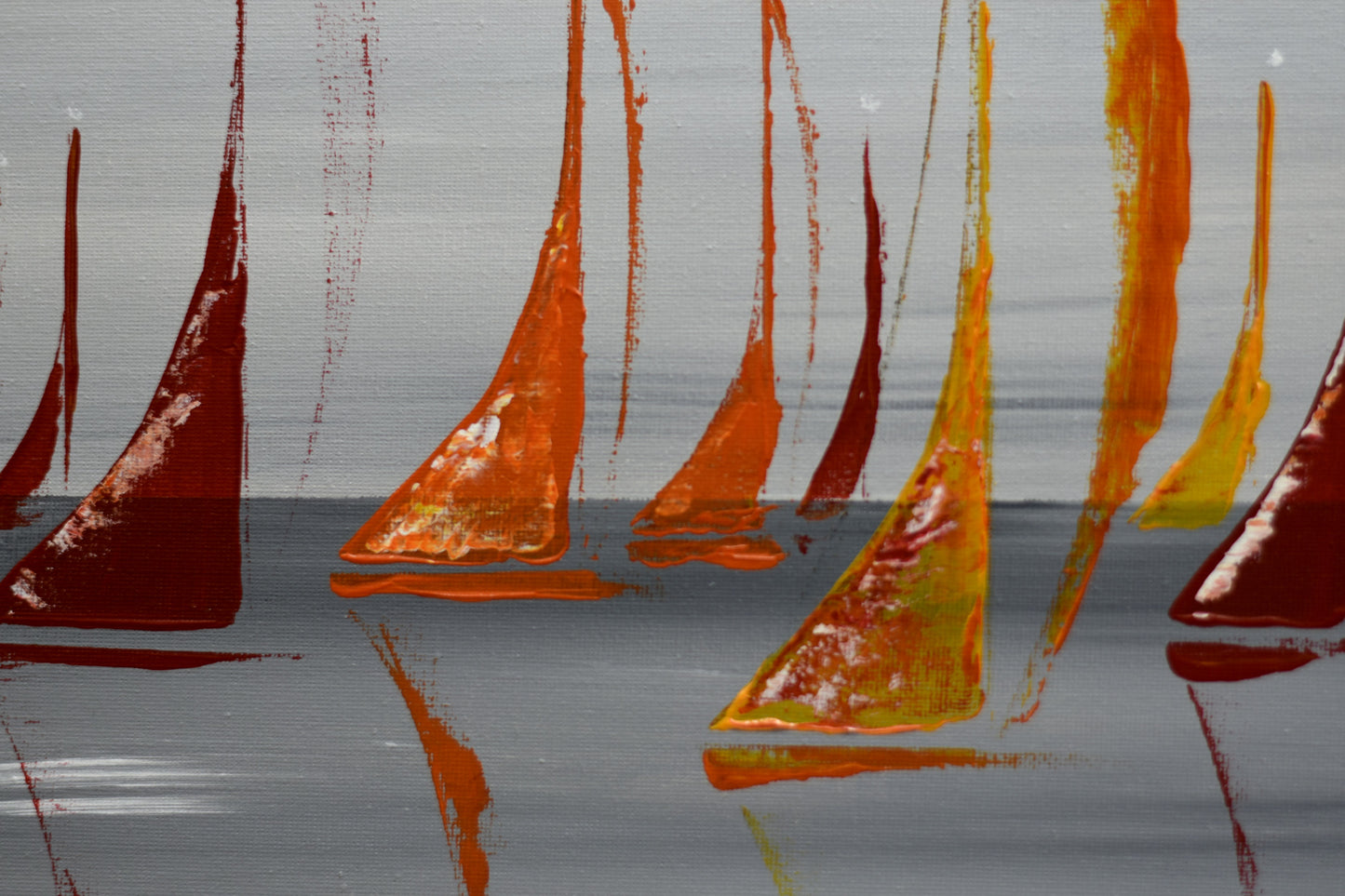 Last Days of Summer – Framed Abstract Seascape Painting | 121 x 41 cm | Edelgard Schroer