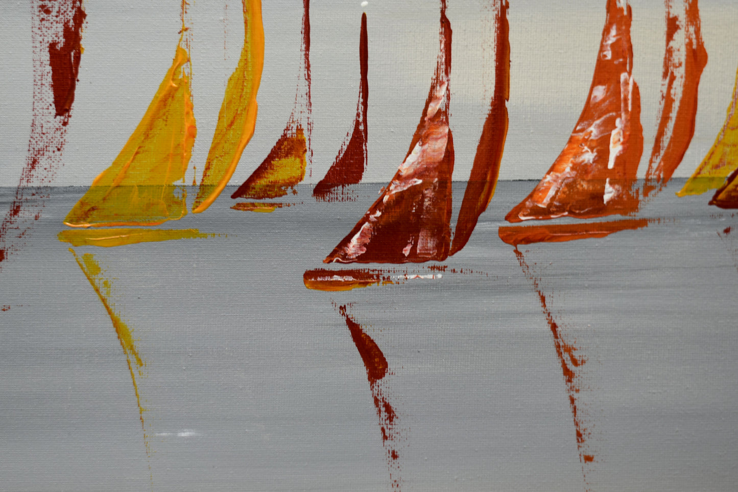 Last Days of Summer – Framed Abstract Seascape Painting | 121 x 41 cm | Edelgard Schroer