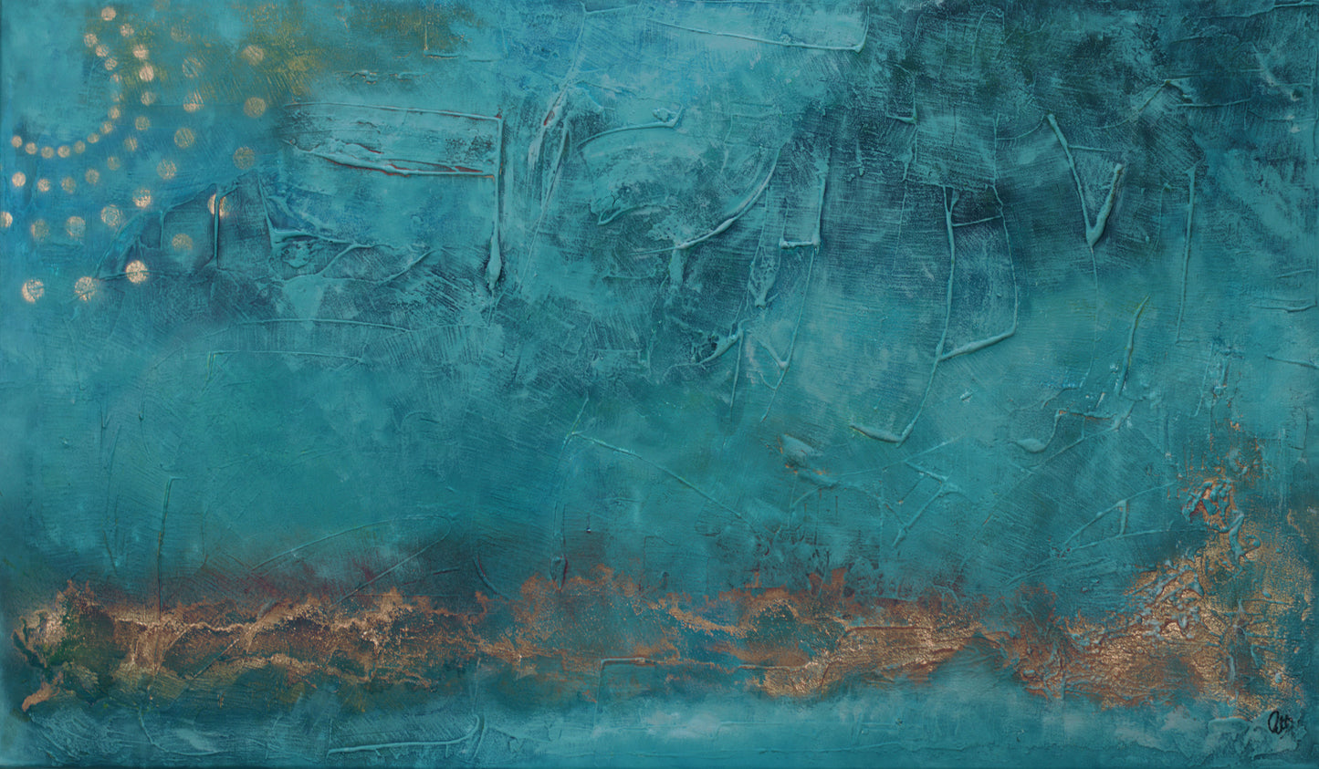 Sun Traces – Abstract Textured Painting | 120×70 cm | Edelgard Schroer