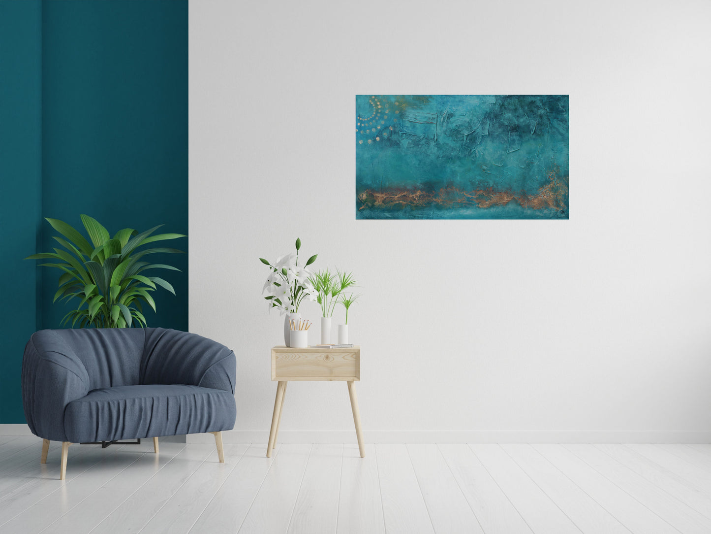Sun Traces – Abstract Textured Painting | 120×70 cm | Edelgard Schroer