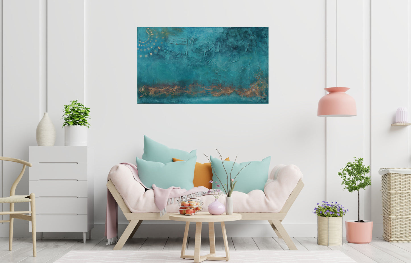 Sun Traces – Abstract Textured Painting | 120×70 cm | Edelgard Schroer