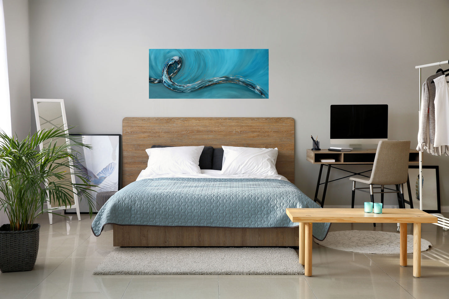 Ocean Loop – Abstract Ocean Painting | 120×50 cm | Edelgard Schroer