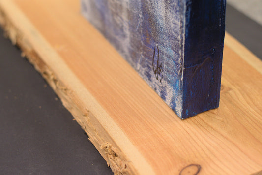 Blue Wishes – Sculptural Abstract Acrylic Painting | Freestanding Art by Edelgard Schroer