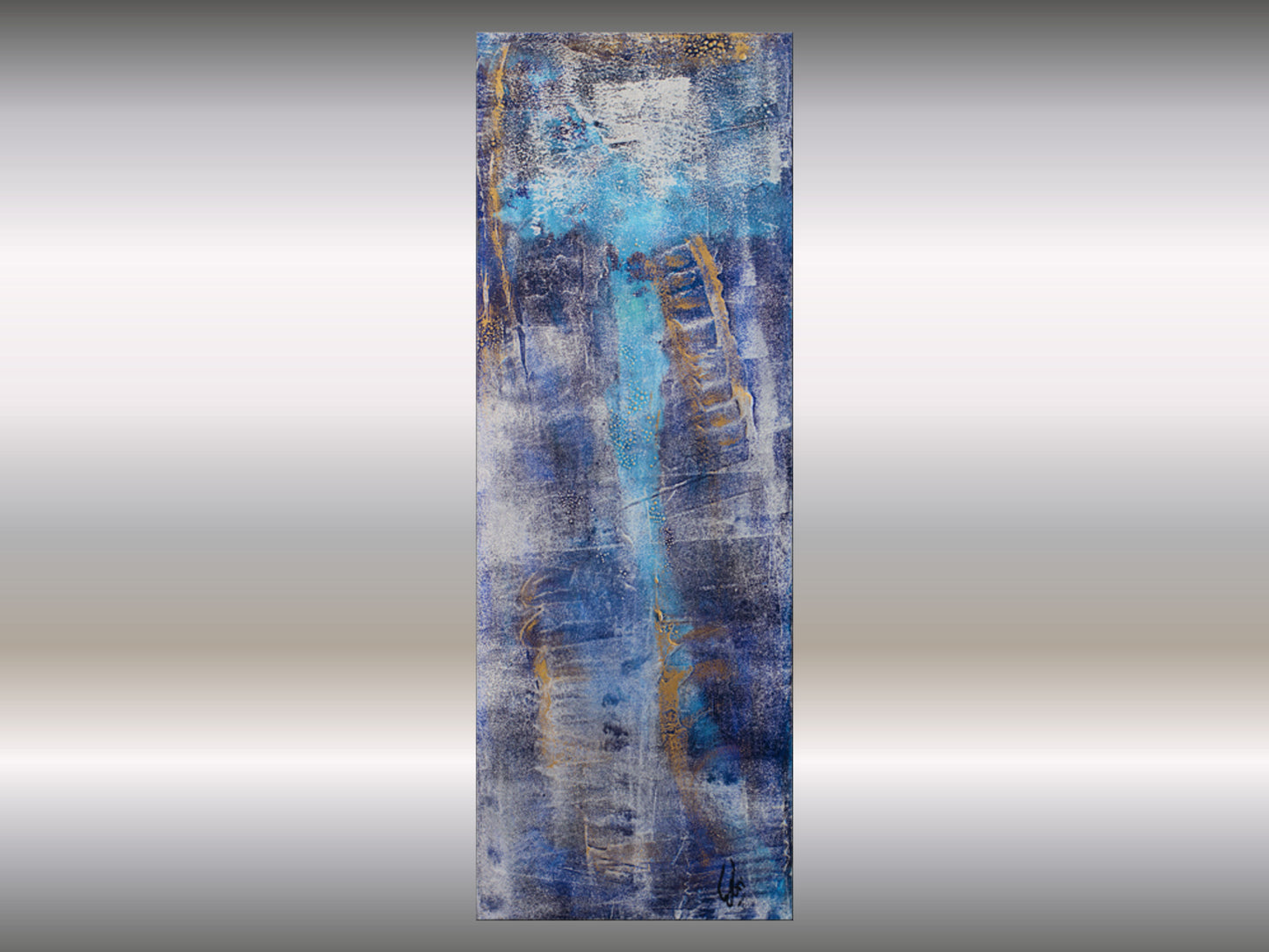Blue Wishes – Sculptural Abstract Acrylic Painting | Freestanding Art by Edelgard Schroer