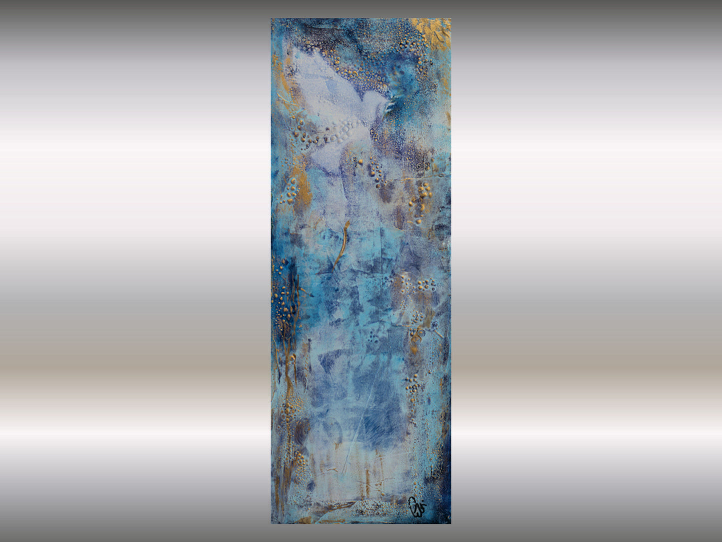 Blue Wishes – Sculptural Abstract Acrylic Painting | Freestanding Art by Edelgard Schroer