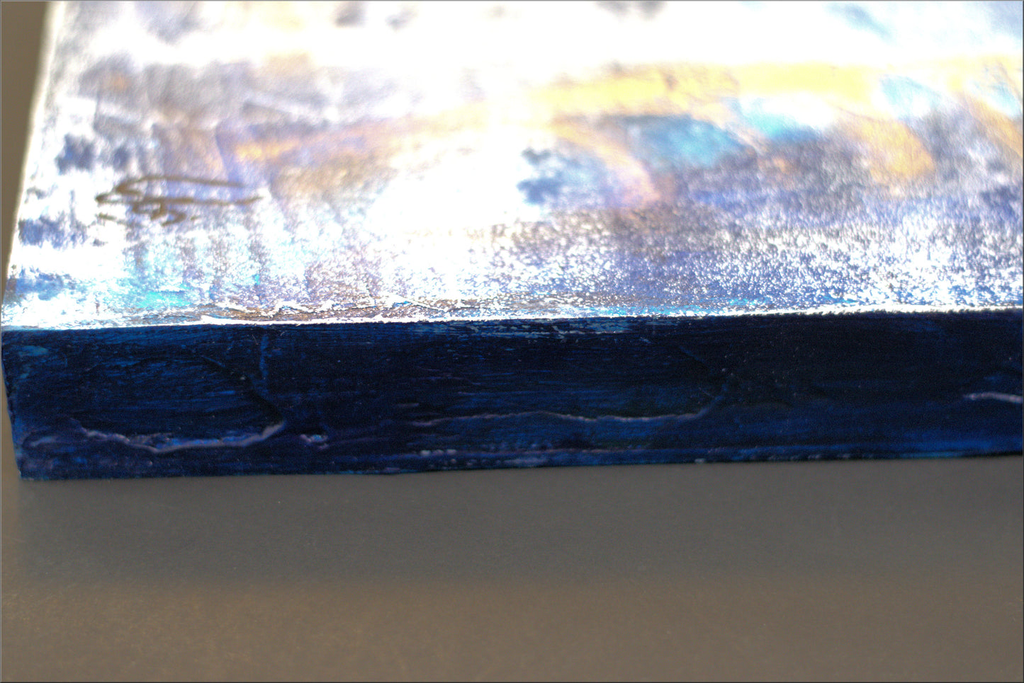Blue Wishes – Sculptural Abstract Acrylic Painting | Freestanding Art by Edelgard Schroer