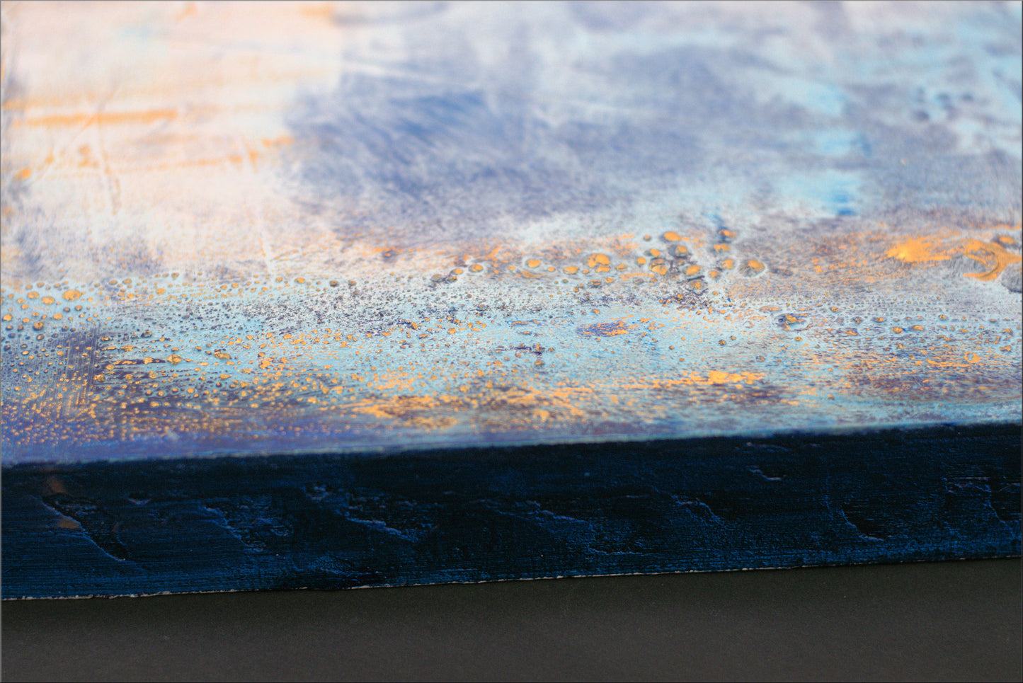 Blue Wishes – Sculptural Abstract Acrylic Painting | Freestanding Art by Edelgard Schroer