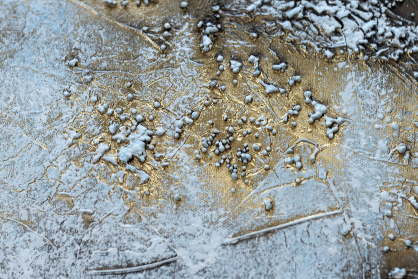 Timeless – Textured Blue & Gold Abstract by Edelgard Schroer | 120 × 80 cm