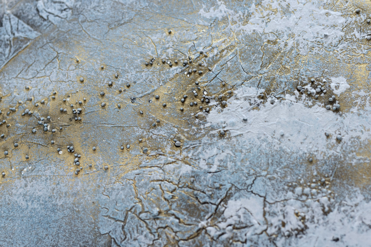 Timeless – Textured Blue & Gold Abstract by Edelgard Schroer | 120 × 80 cm