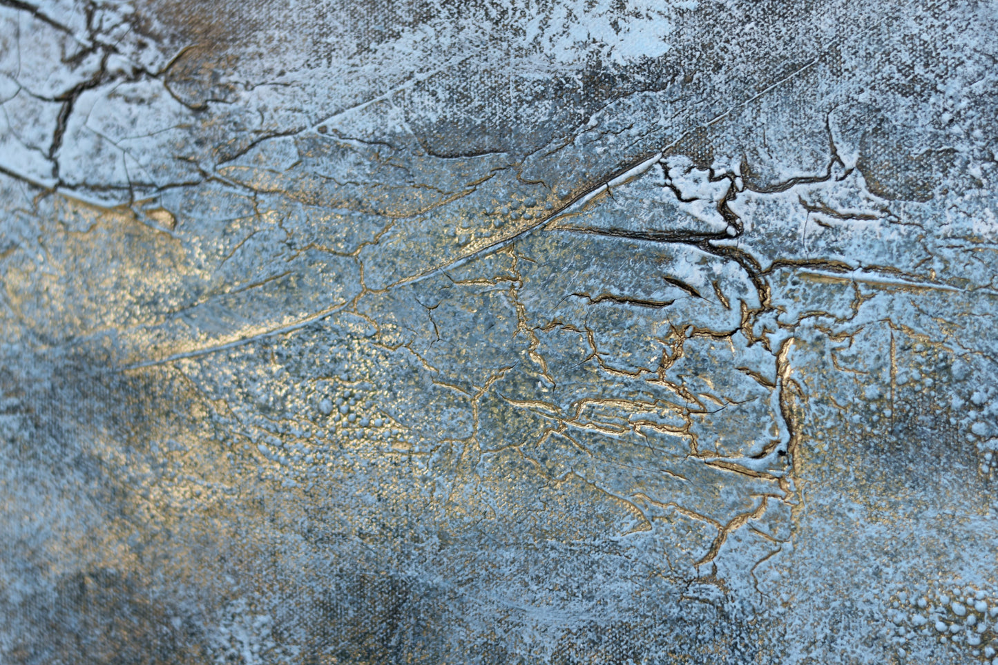 Timeless – Textured Blue & Gold Abstract by Edelgard Schroer | 120 × 80 cm
