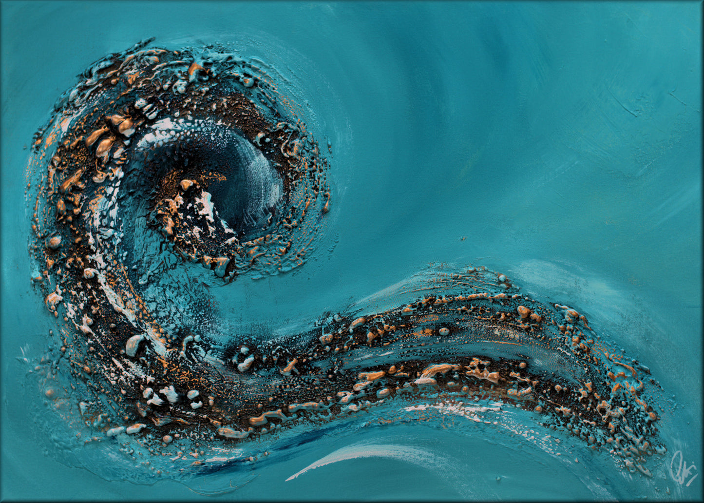 Echo of the Deep – Textured Abstract Painting | 73 × 53 cm | Edelgard Schroer