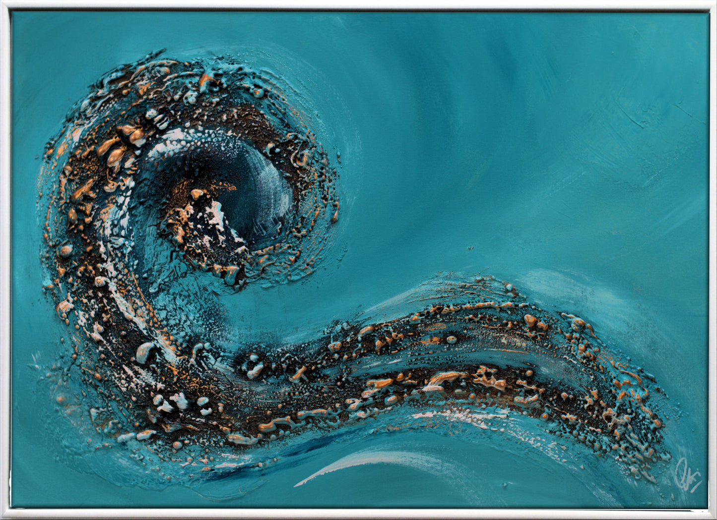 Echo of the Deep – Textured Abstract Painting | 73 × 53 cm | Edelgard Schroer