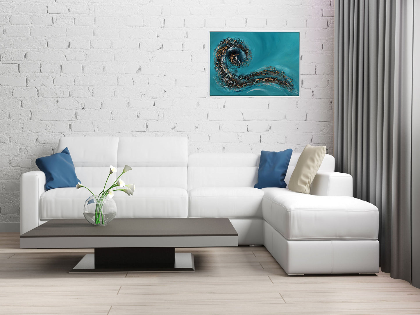 Echo of the Deep – Textured Abstract Painting | 73 × 53 cm | Edelgard Schroer
