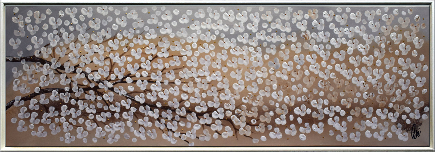 Nature's Beauty – Abstract Tree Branch Painting | 120 × 40 cm | Edelgard Schroer