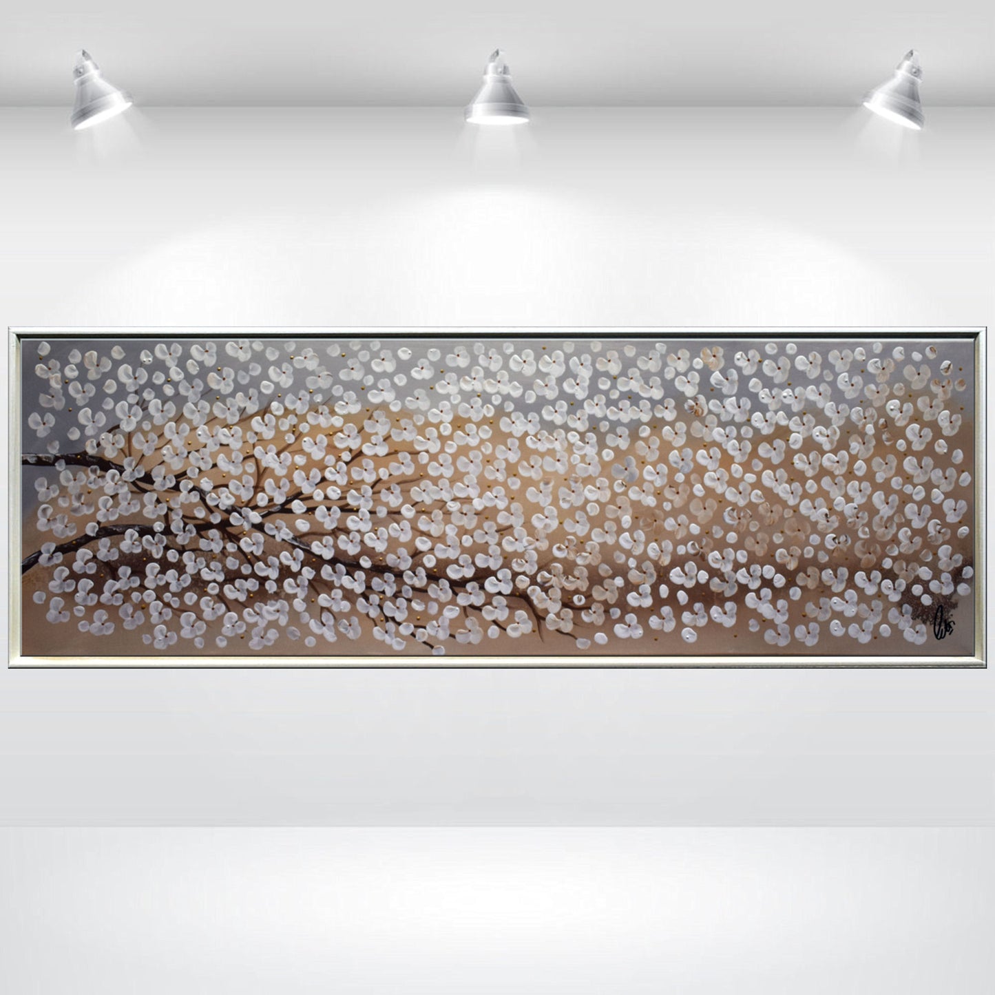 Nature's Beauty – Abstract Tree Branch Painting | 120 × 40 cm | Edelgard Schroer