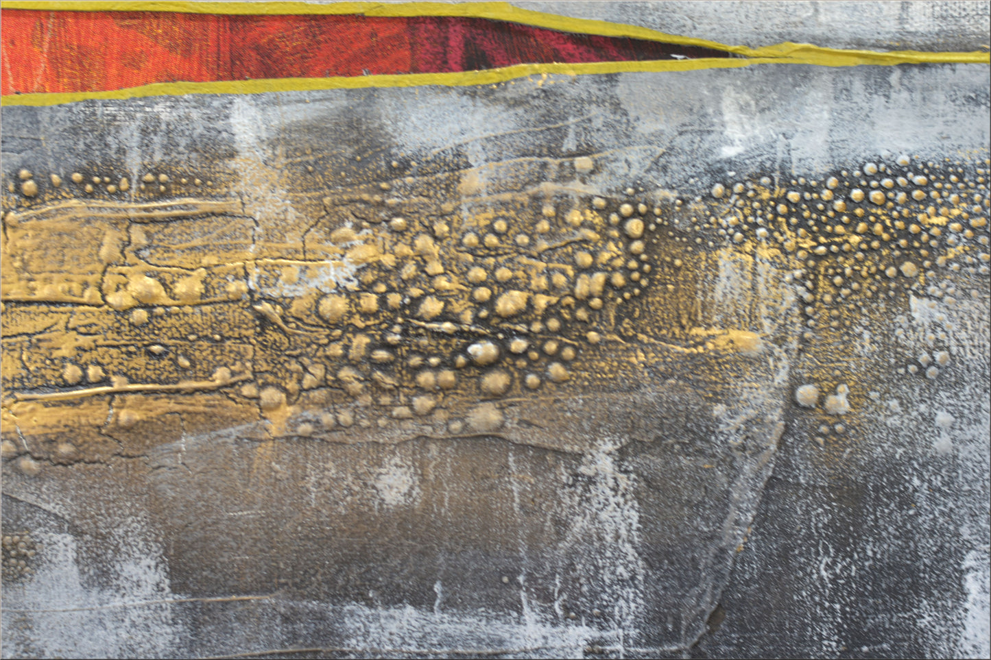 Red Outlook – Abstract Textured Industrial Painting | 80 x 80 cm | Edelgard Schroer